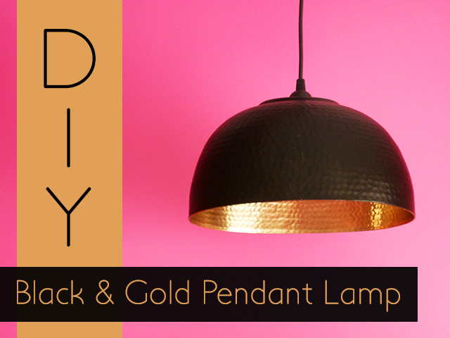 Preciously Me blog : DIY Black & Gold Pendant Lamp