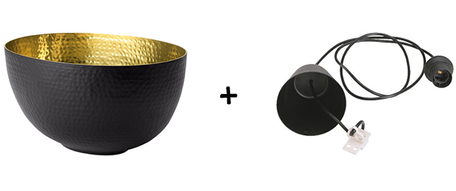 Preciously Me blog : DIY Black & Gold Pendant Lamp