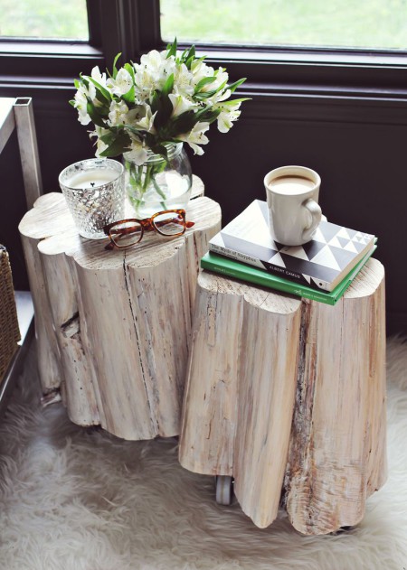 Preciously Me blog : DIY tree side tables