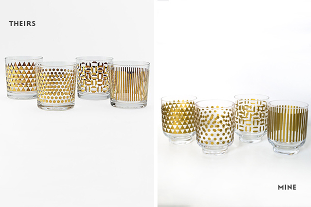 Preciously Me blog : DIY metallic glassware
