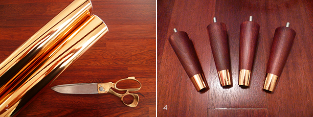 Preciously Me Blog : DIY - Mid Century Legs with Brass Caps