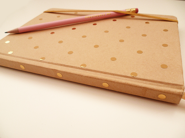 Preciously Me blog : DIY - Gold Polka Dot Journal