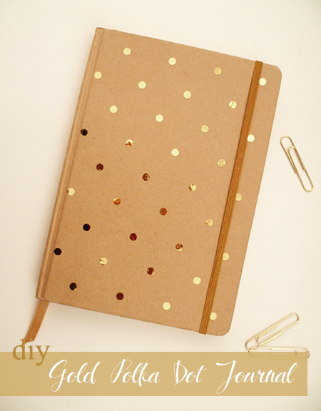 Preciously Me blog : DIY Gold Polka Dot Journal