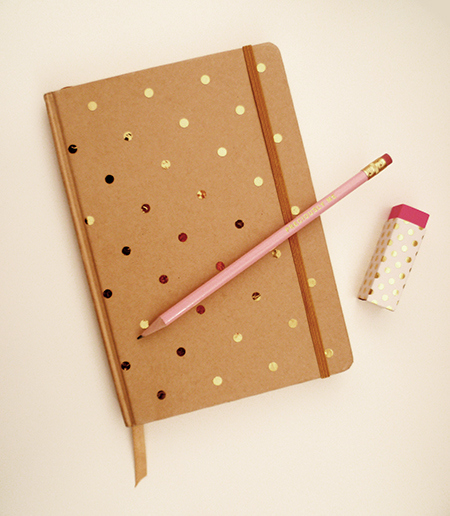 Preciously Me blog : DIY - Gold Polka Dot Journal