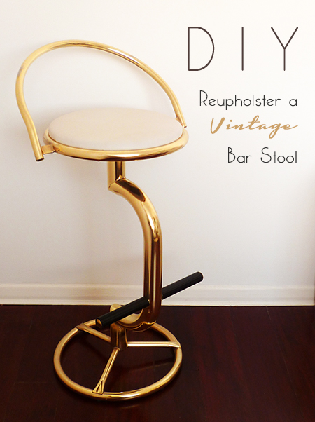 Preciously Me blog : DIY - Reupholster a Vintage Bar Stool