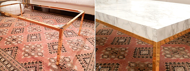 Preciously Me blog : DIY - Ikea Marble and brass coffee table