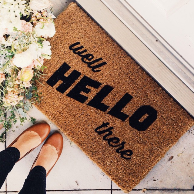 Preciously Me blog : New home tour - West Elm door mat by Elyse Whall