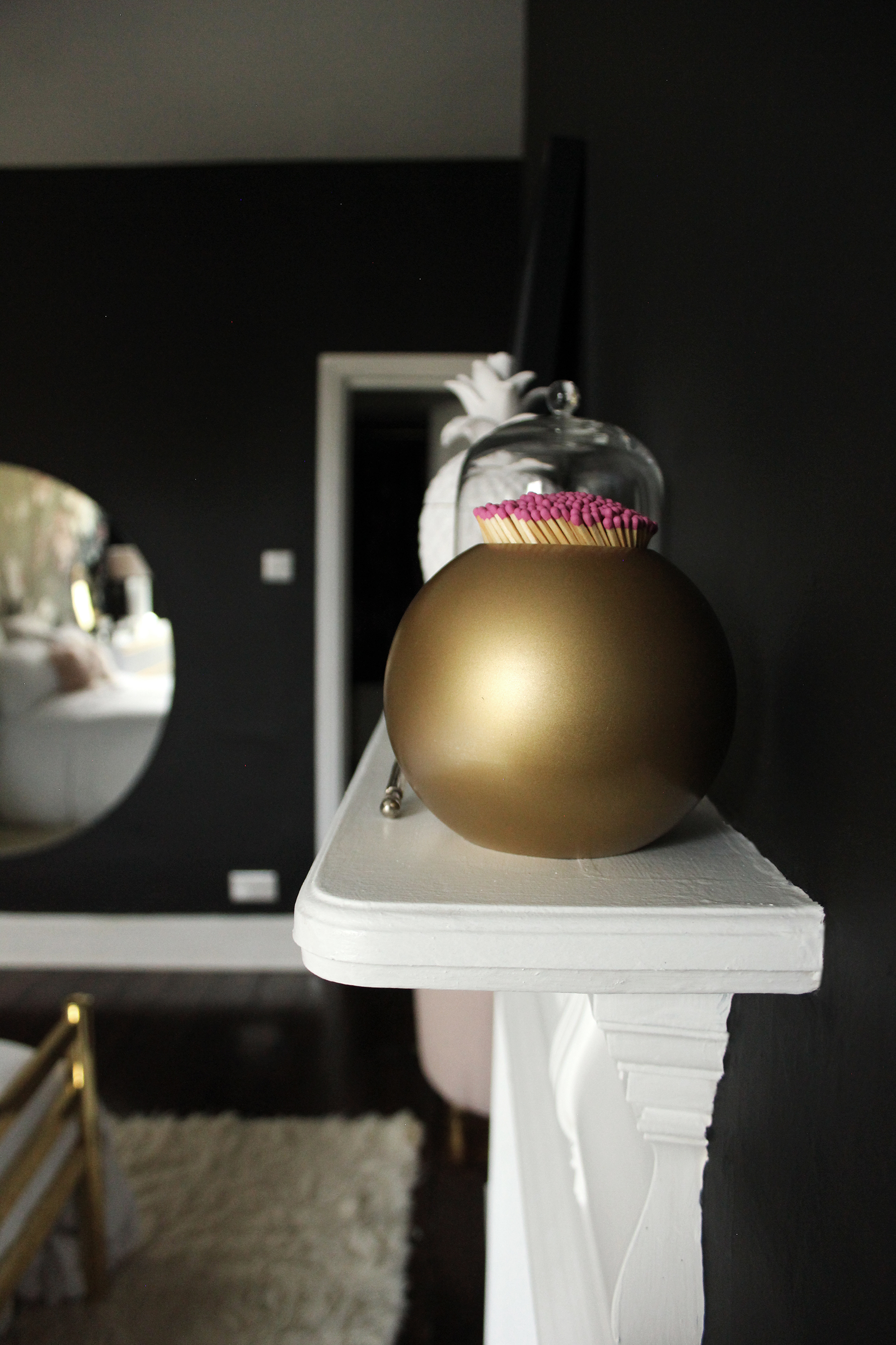 Preciously Me blog : DIY - Gold Match Stiker inspired by Aerin brass Sphere Matchstriker. Ikea hack using Nassjo candle holder